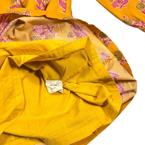 Beet World Girls Dress Size 7-8Y Yellow Pink Floral Smocked Long Sleeve Boho - Picture 5 of 6